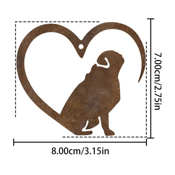 PUG RUSTIC CHRISTMAS ORNAMENT - Picture 4 of 5